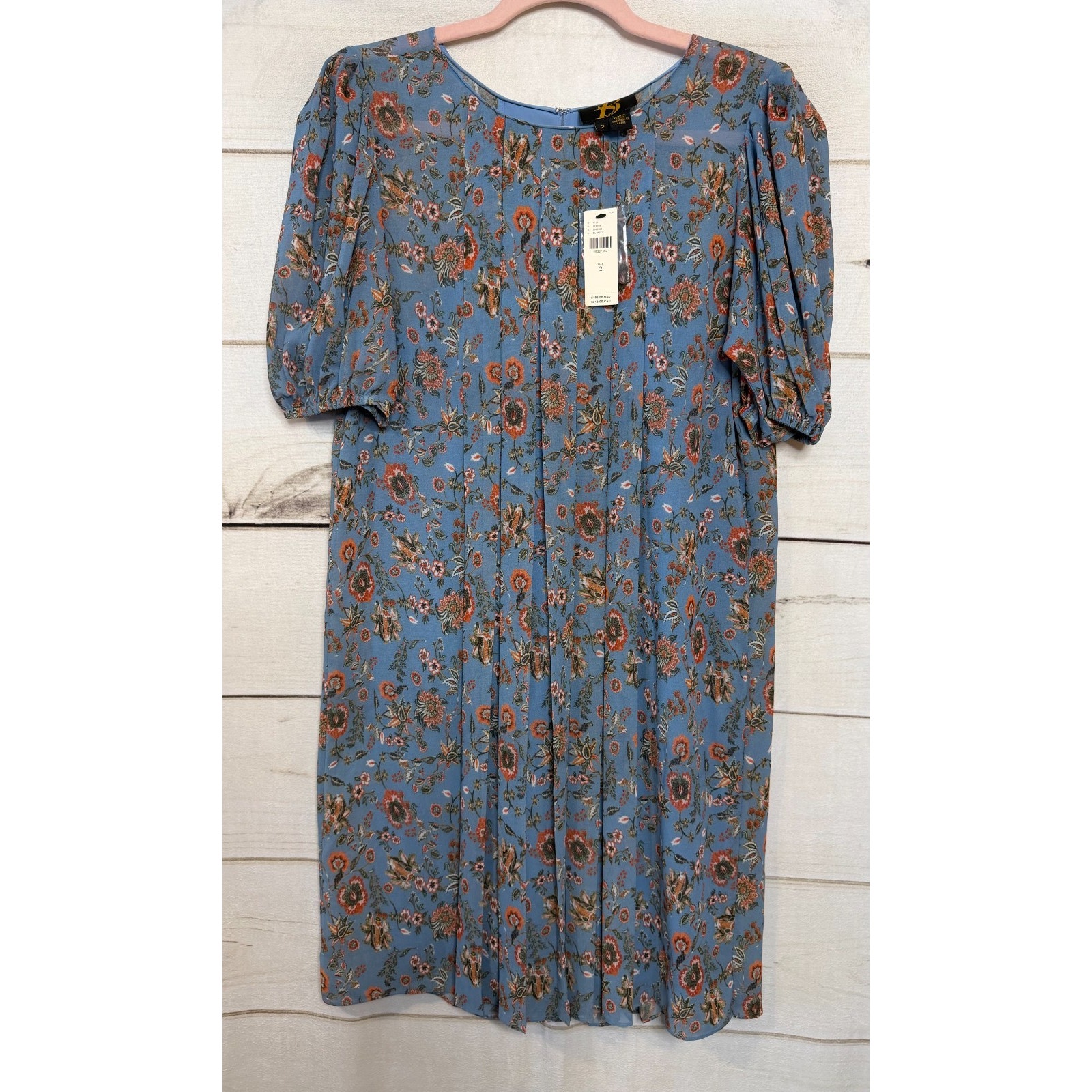 Sachin & Babi Nwt 2 Anthropologie Blue Floral Print Short Sleeves Classy $188